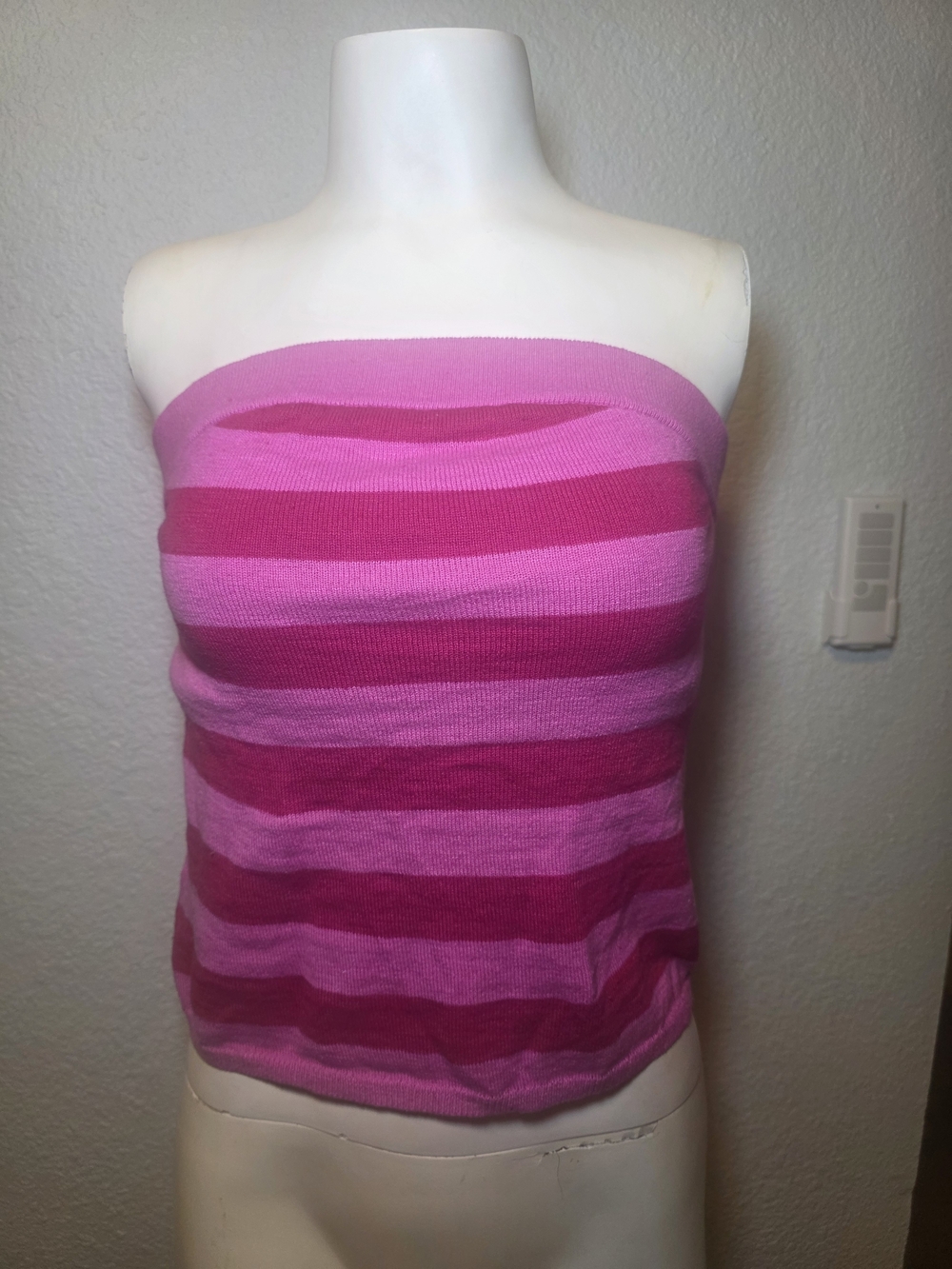 Free People Pink Striped Strapless Tube Top